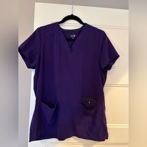 koi Women's V-Neck Scrub Top in Purple